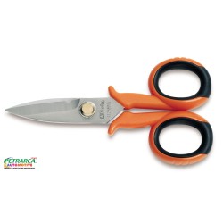 Scissors straight blades stainless steel serrated 