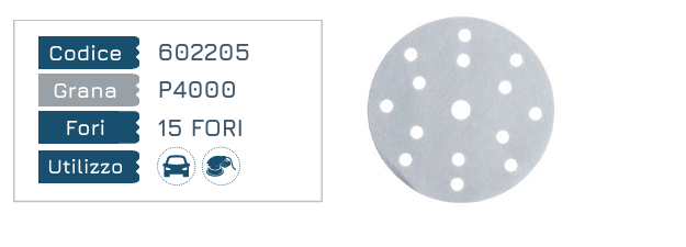 DISCO FLESSIBILE DA FINITURA D.150 15 FORI P4000 25 PZ.